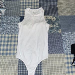 High neck ribbed bodysuit